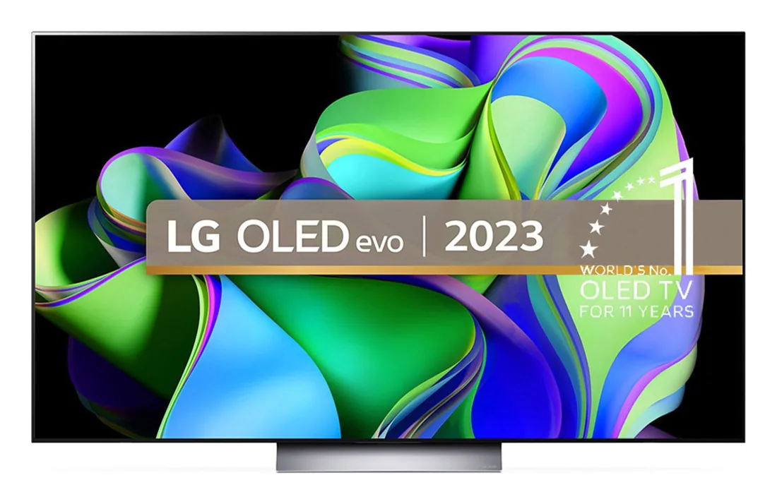 LG OLED evo C3 65-inch (OLED65C36LC) — LG product image of the 65-inch C3, with “LG OLED evo 2023” text on it.